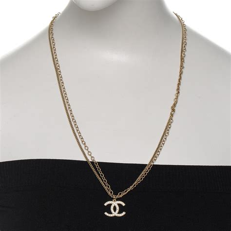 chanel double chain|authentic chanel necklaces.